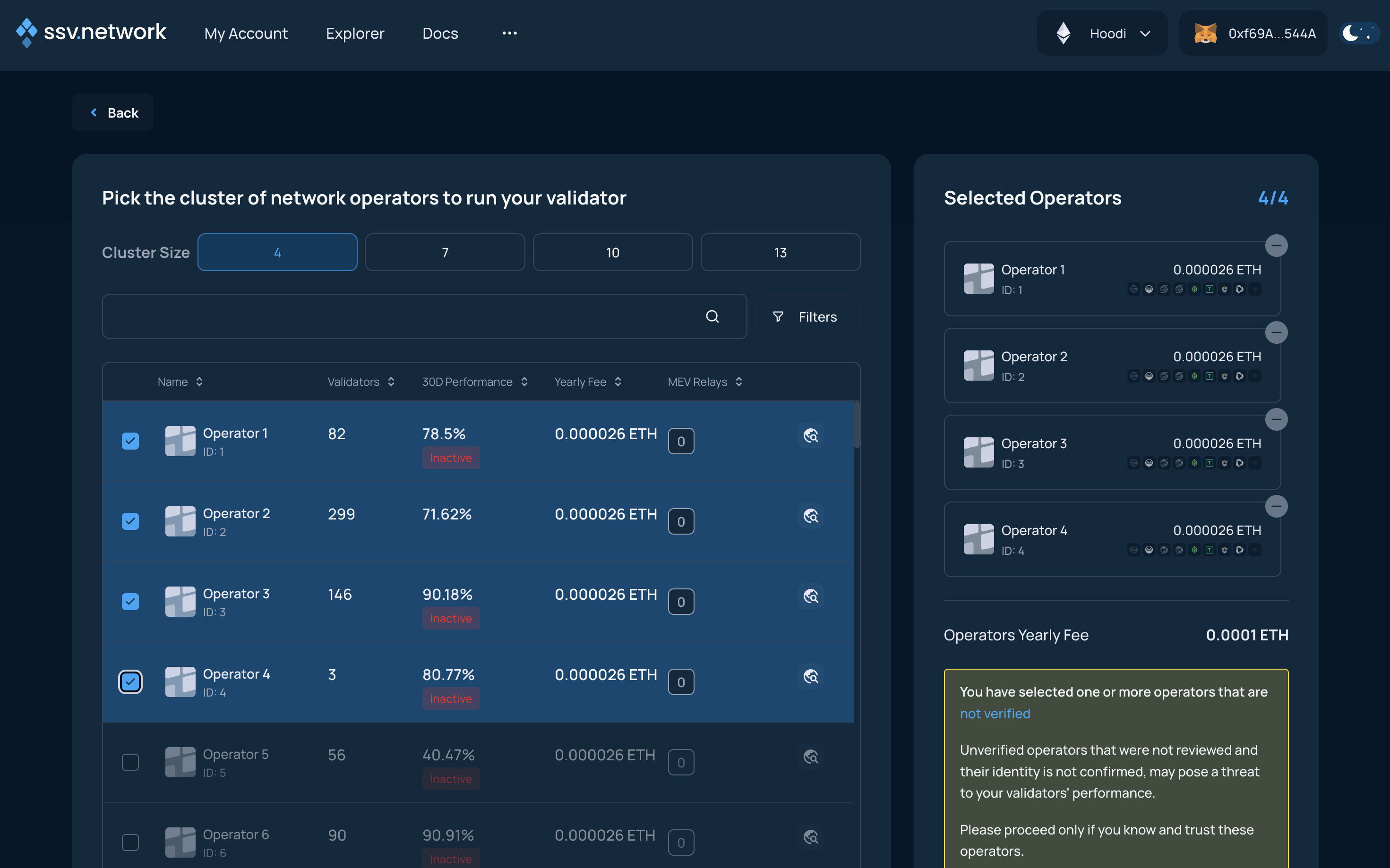 Distribute a validator