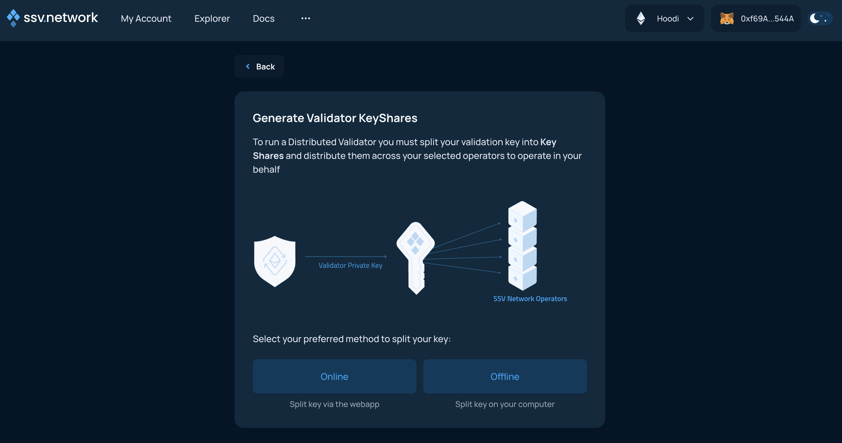 Distribute a validator