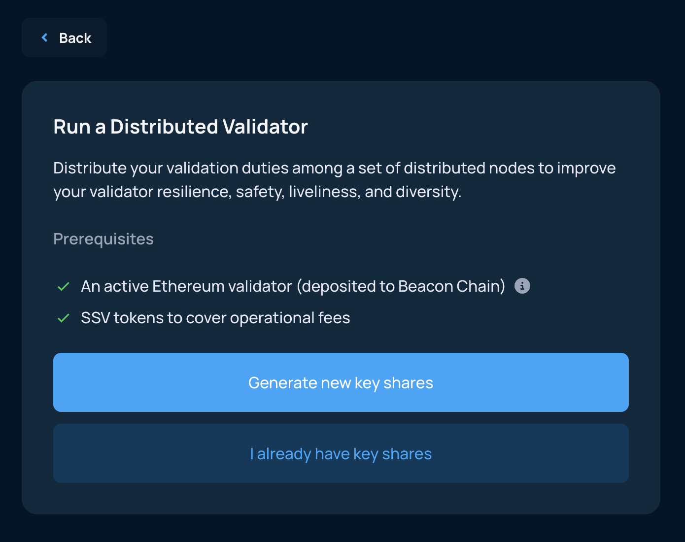Distribute a validator