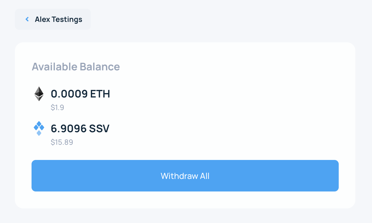 Withdraw earnings